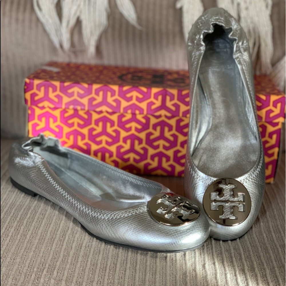 Tory Burch Reva, silver- size 8